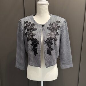 Danny & Nicole Black and White Floral Blazer Size 14